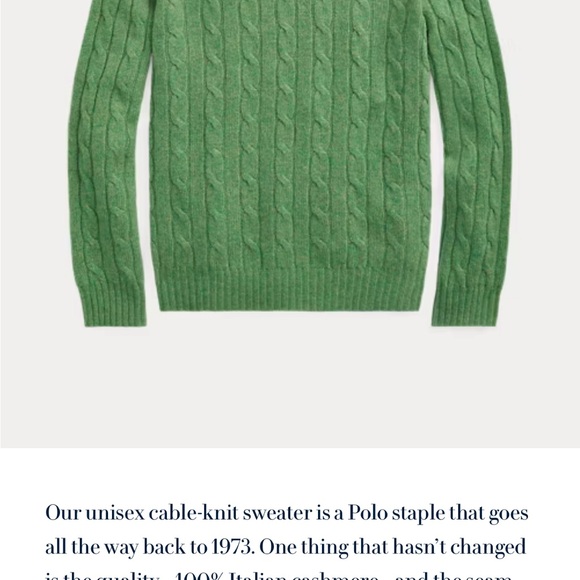 💥SOLD💥 The RALPH LAURE ICONIC CASHMERE SWEATER pistachio green - Picture 3 of 8